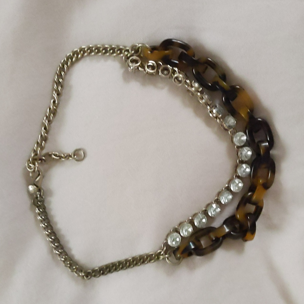 Tortoise Shell Chain and Sparkle necklace
